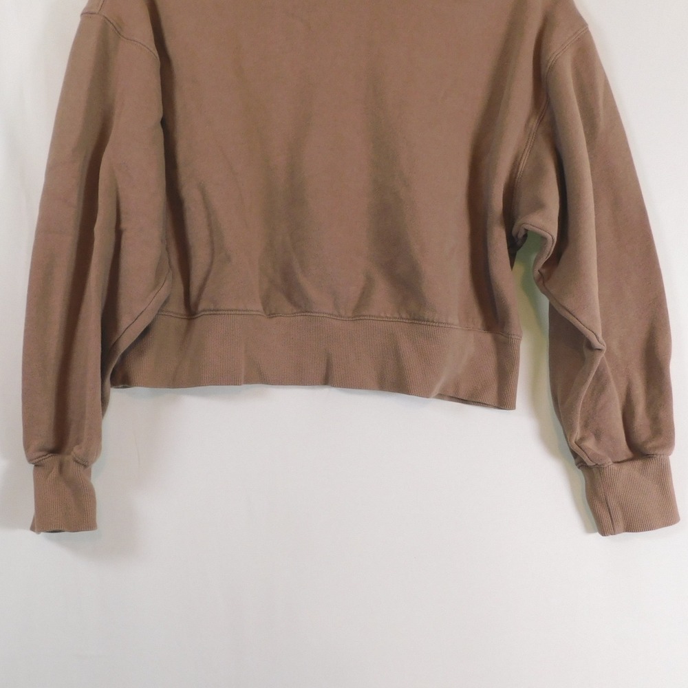 Old Navy SoComfy Brown Cropped Hoodie Sweatshirt Womens S Drop Shoulder Fleece - Picture 3 of 8
